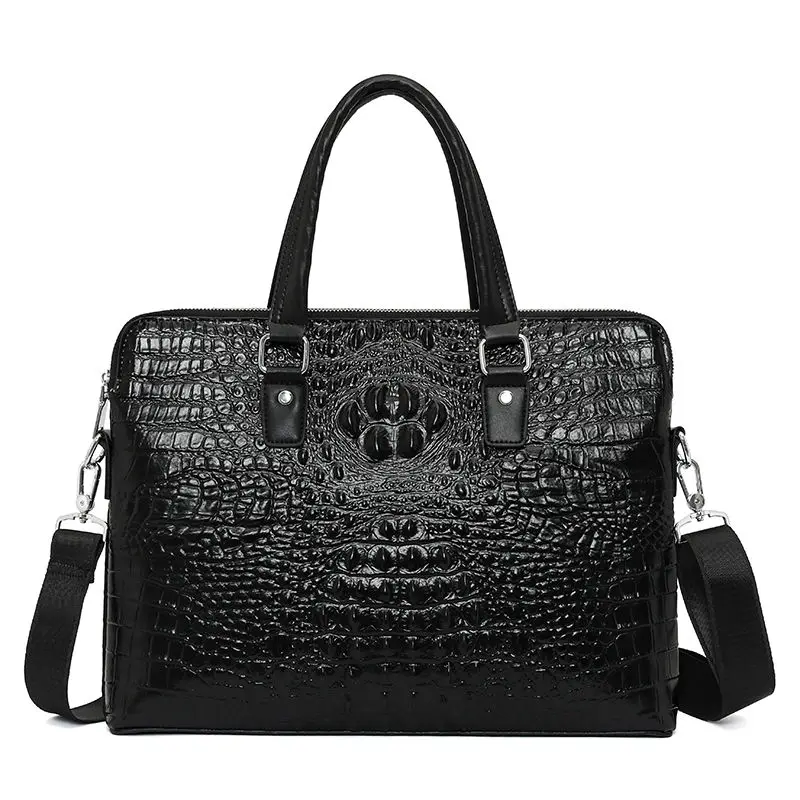 

2023 New alligator Laptop Bags Cow Genuine Leather Men's Briefcase Luxury Brand Male Handbags Men Messenger Computer Bag