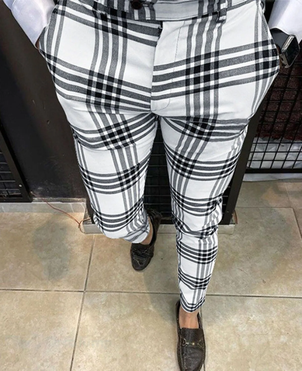 Men's 2025 Plaid Stripe Pants Casual Trousers Plus Size  Elastic Waist Comfort Fit Loose Fit Streetwear trousers