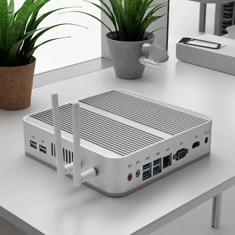 Win 10 Linux Micro Desktop Pc Computer Hardware Core I3 7167U Mini Fanless Office PC with VGA USB WIFI