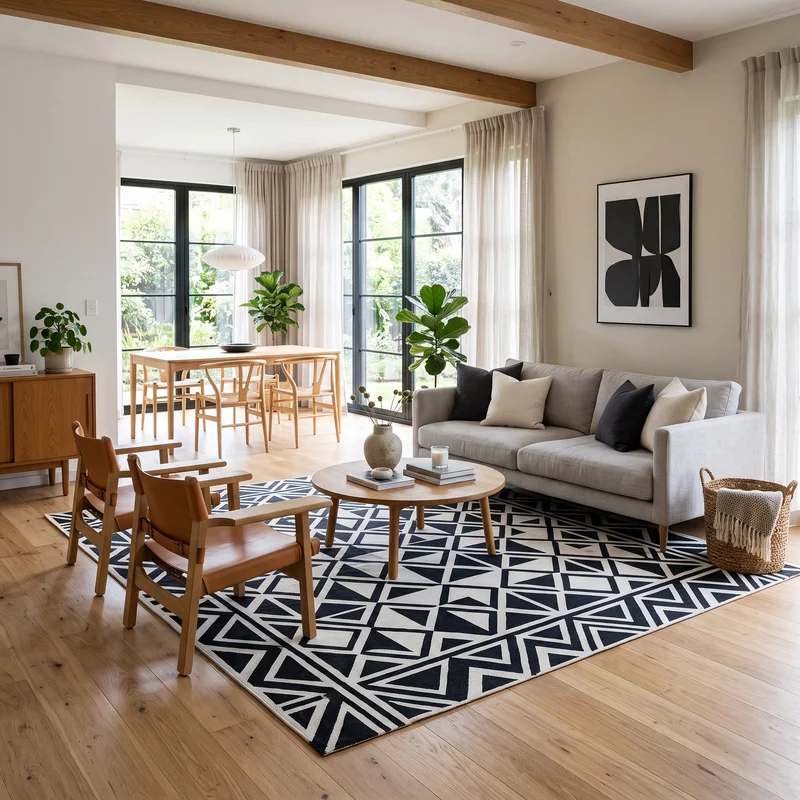 Tapis noir et blanc : 7 règles pour bien l’adopter