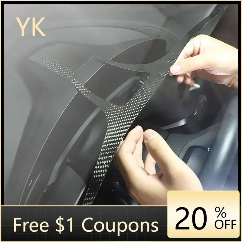 

Для Porsche Taycan 2019-2024 аксессуары для интерьера автомобиля из мягкого углеродного волокна, рамка приборной панели автомобиля, наклейки на отделку