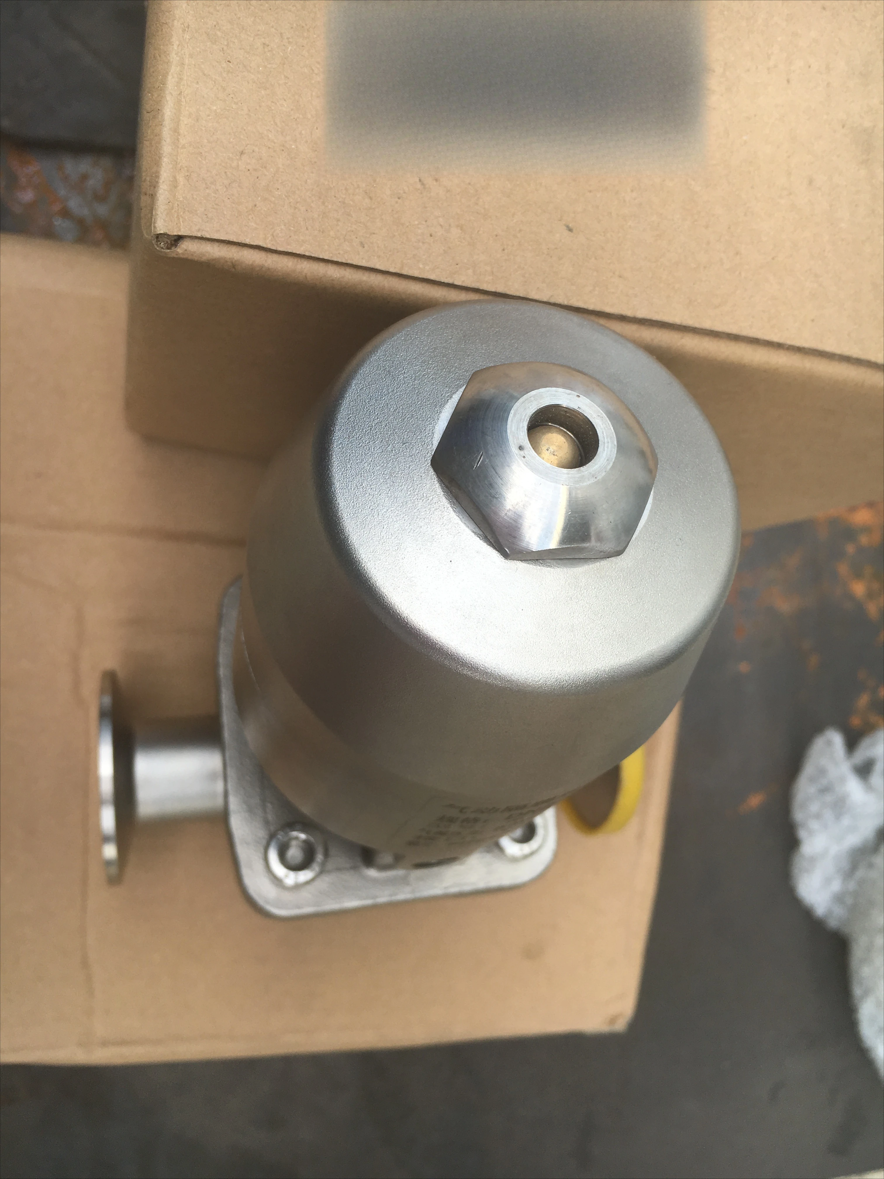 Valvole a sfera multi-stile con valvola a membrana sanitaria tipo T SS316 con controllo pneumatico manuale a gamba morta zero per l'acqua