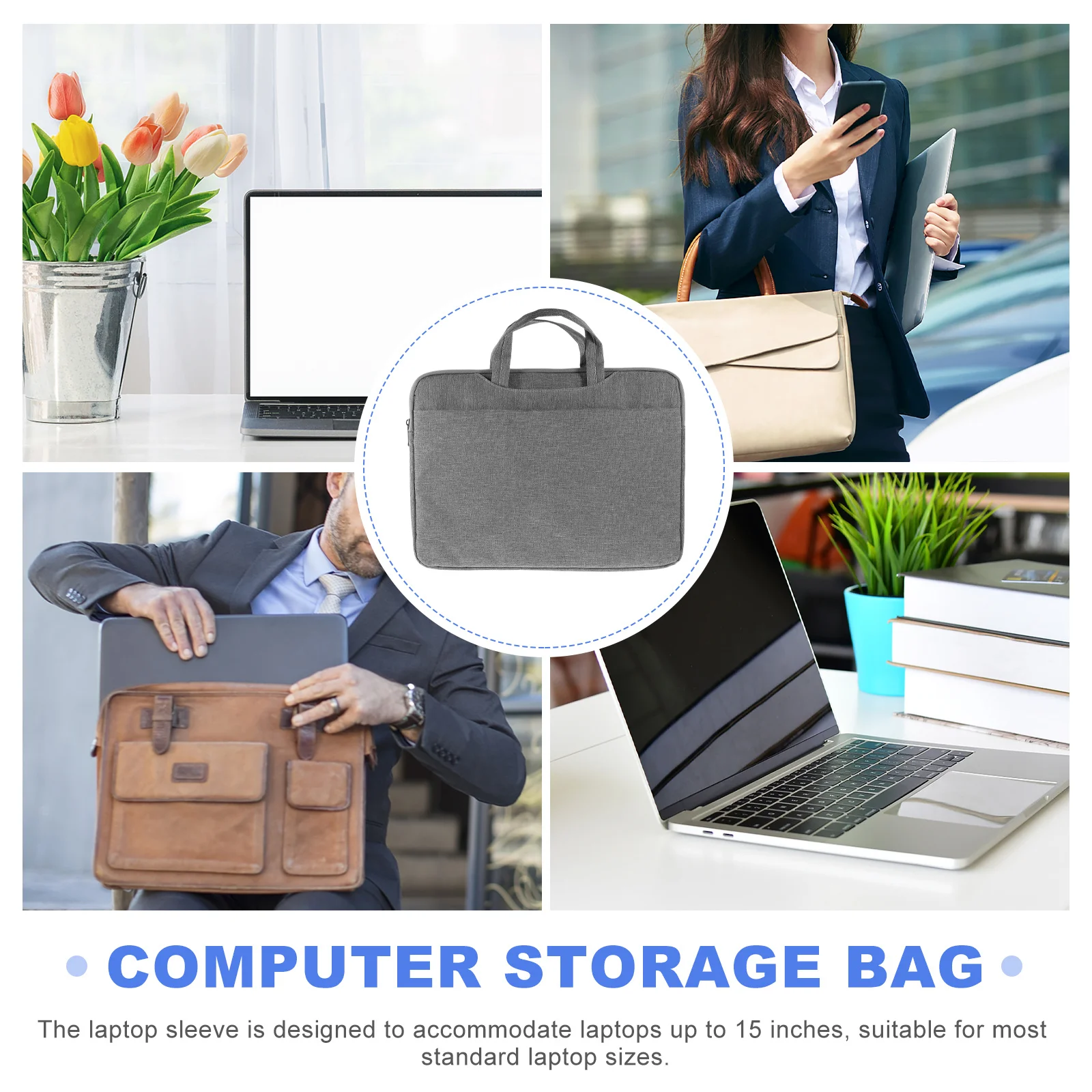 

Laptop Case 15 Inch Polyester Protective Sleeve Multi Layer Laptop Carrying Bag Portable Computer Travel Case Computer Handbag