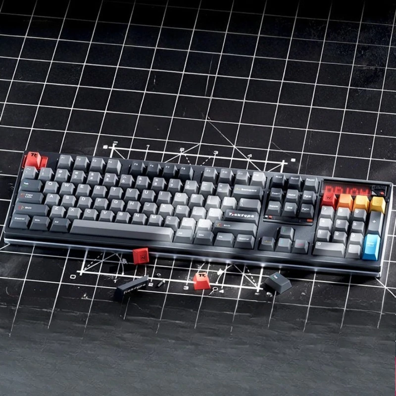 

Трехрежимная механическая клавиатура DP104, индивидуальная RGB с возможностью горячей замены, Hi-Fi, алюминиевая прокладка с ЧПУ, эргономичная игровая офисная клавиатура, подарок