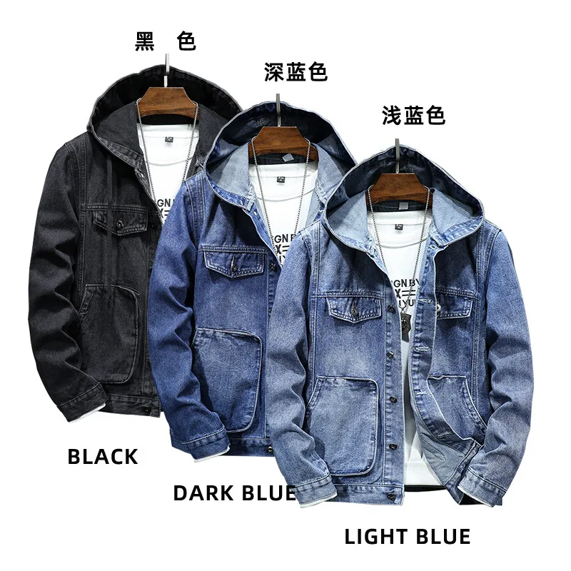 Casual Denim Hooded Jackets Men Hip-hop Streetwear Winter Cotton Classic Jeans Coats Male Brand Clothes Mens Jacket Ropa Hombre