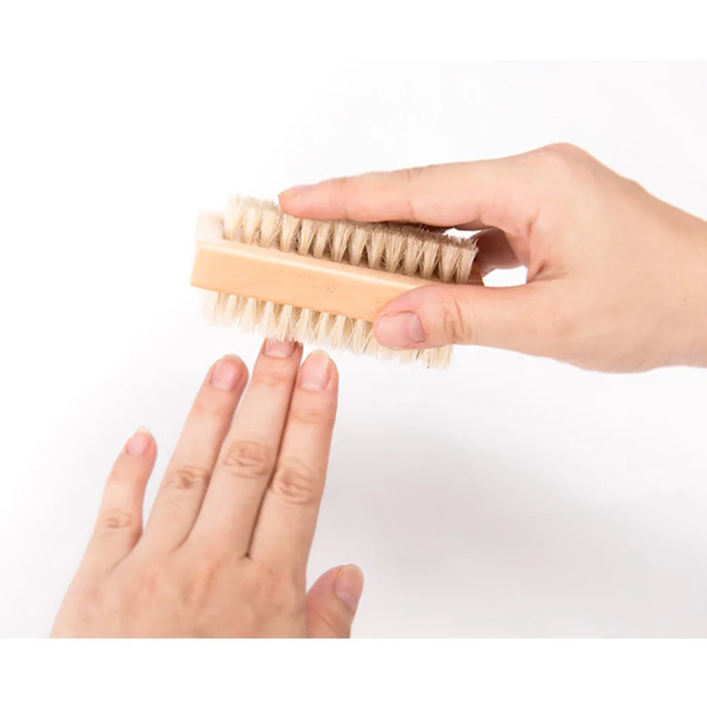 

5Pcs Nail Cleaning Brush Lotus Wood Pig Mane High Polished Bristles for Scrubbing Hands Exfoliating Skin Under Fingernails Home