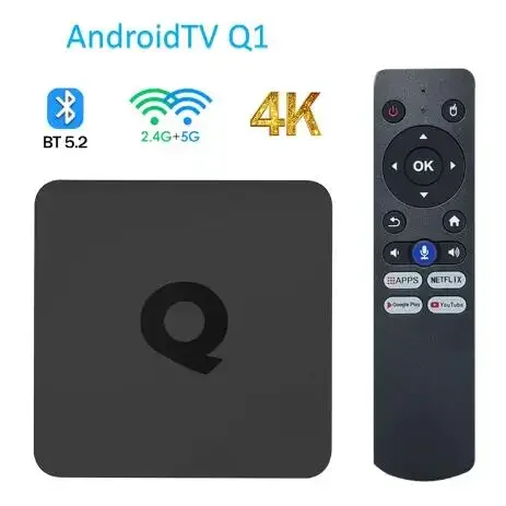 Q1 Smart ATV Box Android Set Top Box Android 10.0 OS Allwinner H313 2GB 16GB 2.4G/5G  Dual Wifi BT5.2 4K Media Player