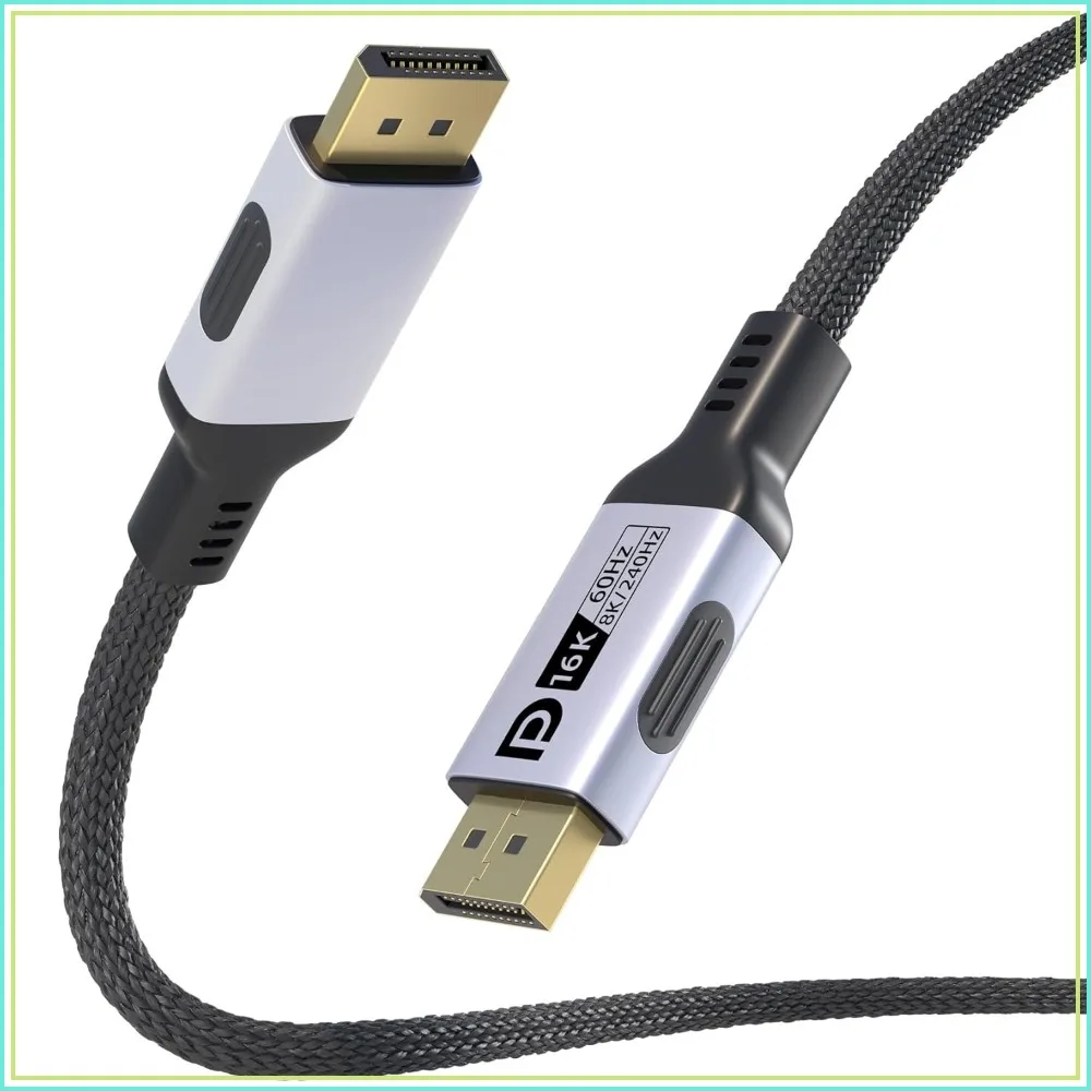 DP 2.1 Cable 3.3ft, 80Gbps 16K@60Hz 8K@240Hz 4K@480Hz, Braided Cord for RTX 5090/4090, Gaming PC