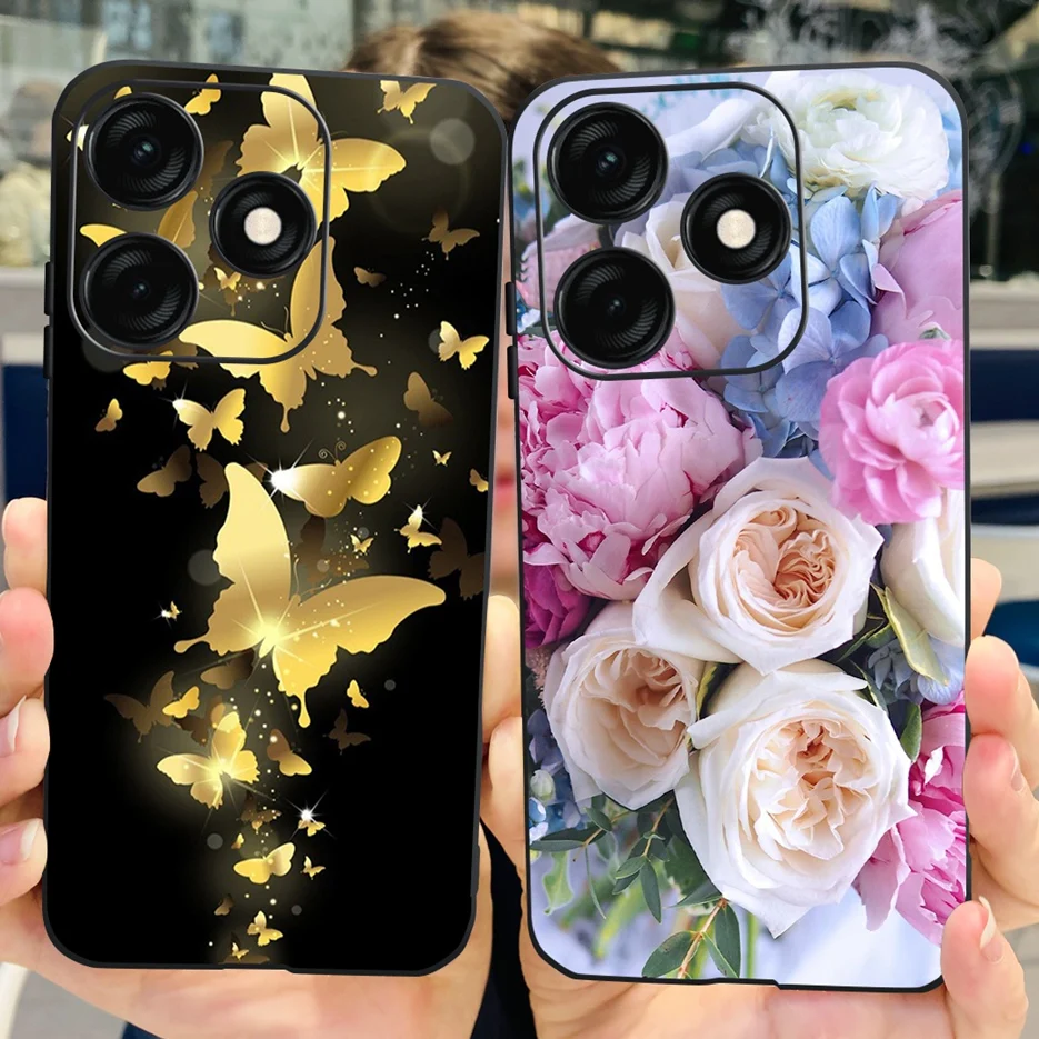 Dla Tecno Spark 20 Pro Case Spark 20C BG7n słodki kociak etui zamykane w motylki miękkie silikonowe etui na telefon Tecno Spark 20 Pro Spark20