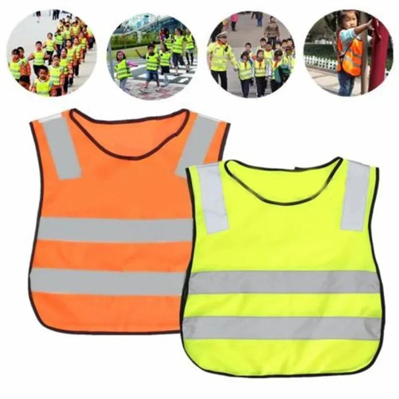 

Kids Safety Vest High Visability Jacket for School Children Sanitation Worker Fitness Equipment Accessories