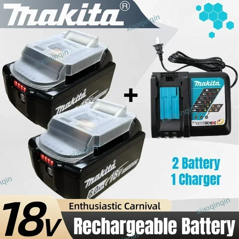 100% оригинальный аккумулятор Makita 18 В BL1850b BL1850 BL1860 BL1830b BL1830 BL1815 BL1840 LXT400 6,0 Ач для инструментов Makita, дрели DTD173