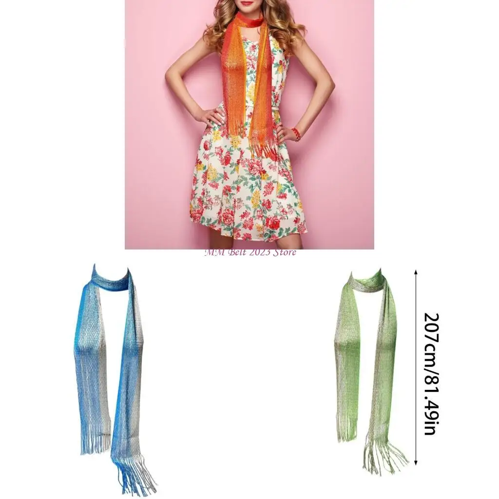 

49ME Women Elegant Scarf Knit Belt for Casual Wear Party Photo Props Date Night 2000s Clothing Accessories