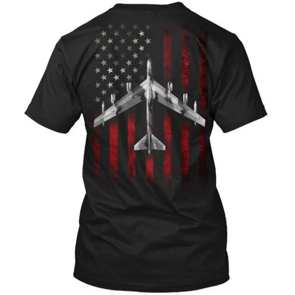 USA Flag B-52 Stratofortress Heavy Bomber T-Shirt 100% Cotton O-Neck Short Sleeve Summer Casual Mens T-shirt Size S-3XL