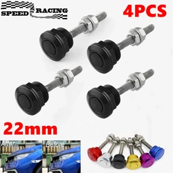 4Pcs Universal 22mm Car Push Button Bonnet Hood Pin Lock Clip Kit Quick Release Latch Engine Bonnets Auto Accessories HL-1001