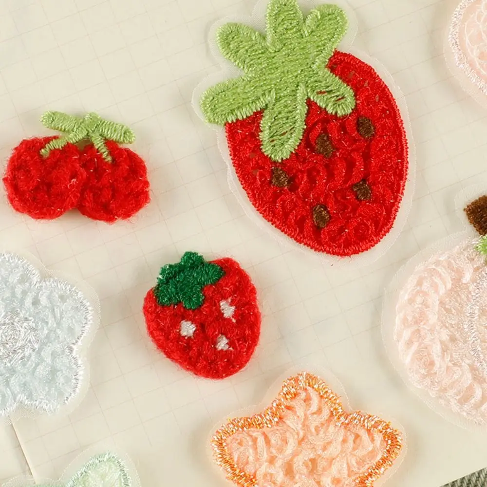 Heart Strawberry Special-shaped Embroidery Patch Sew-on DIY Apparel Applique Clothes Sewing Badges Patch Clothing Accessories