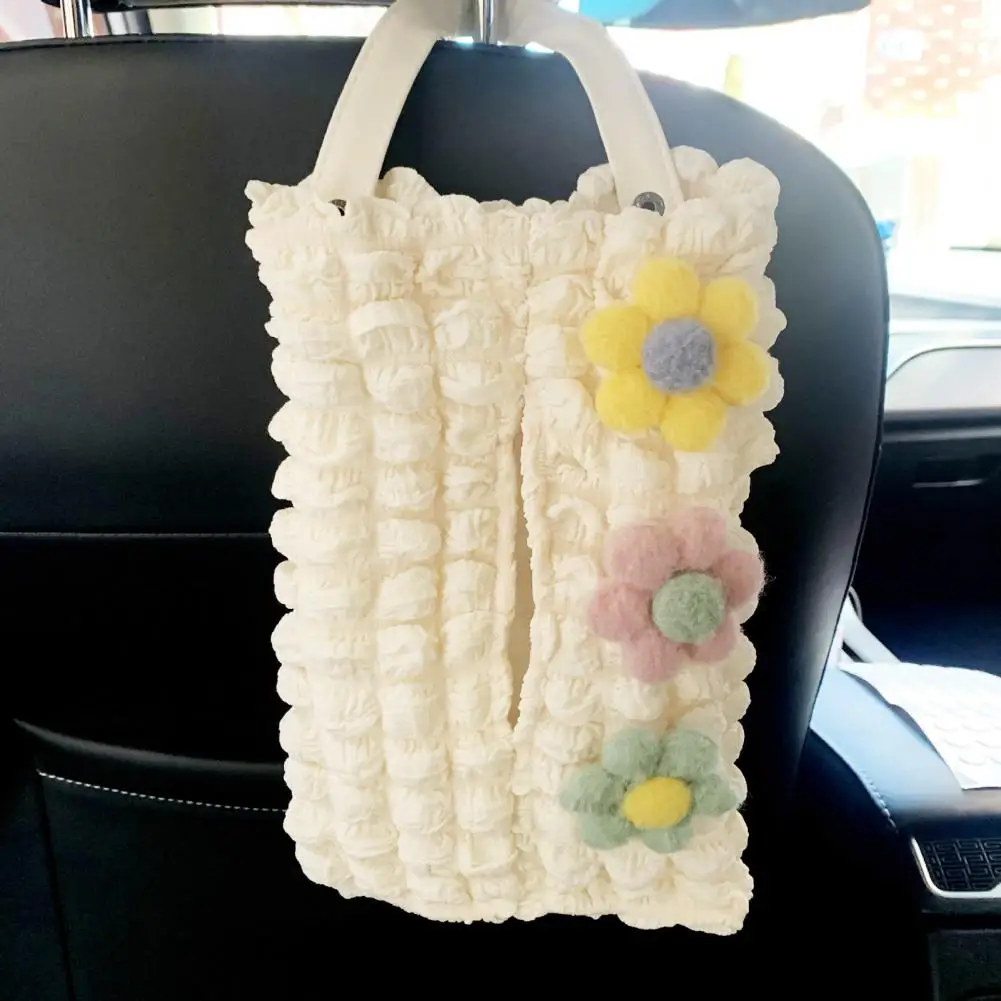 Car Paper Box  Excellent Adorable 3 Styles  Flower Car Back Seat Hanging Napkin Bag for Automobile