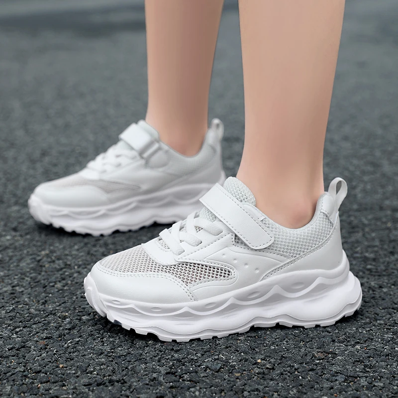 

Outdoor Children Running Sneaker Anti Slip Soft Sole Walking Footwear Sport Girl Casual Shoe Leather 5-16 Years Boy Tenis Shoe