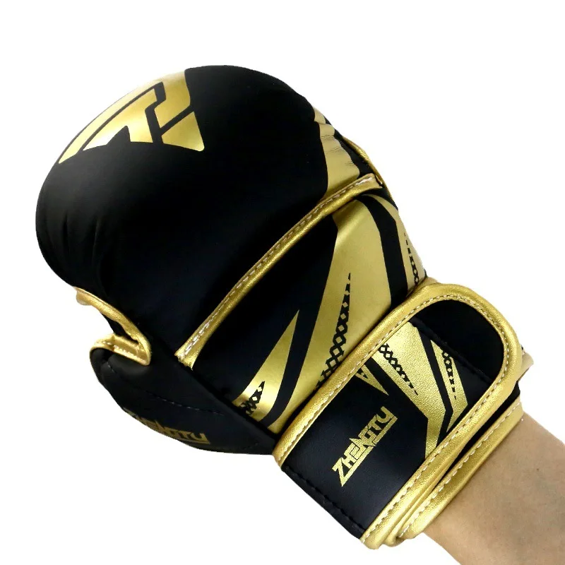 Luvas De Boxe De Combate De Meio Dedo MMA Profissional, Luvas De Treinamento Sanda Espessadas, Acessórios De Treinamento Muay Thai