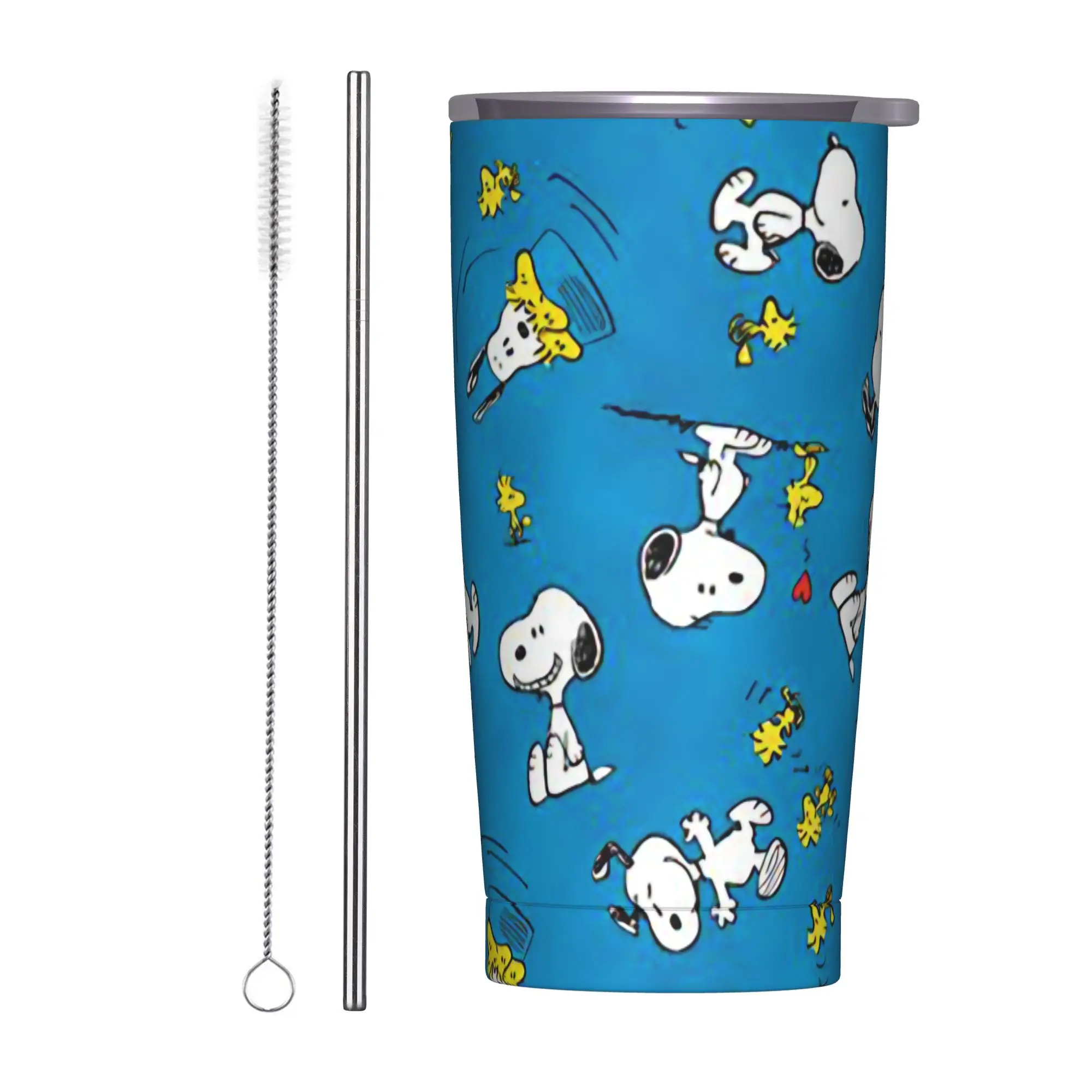 

Snoopys cartoon dog Tumbler With Straw Stainless Steel Travel Mugs Double Wall Vacuum Insulated for Cold Or Hot 20oz