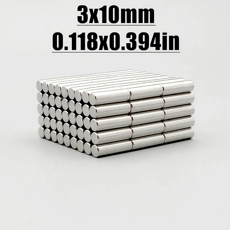 10-1000pcs 3x10mm Magnet Neodymium Magnet N35 NdfeB Permanent Magnetic Imanes Fridge Magnets Round Shape 3*10 Magnet Accessory