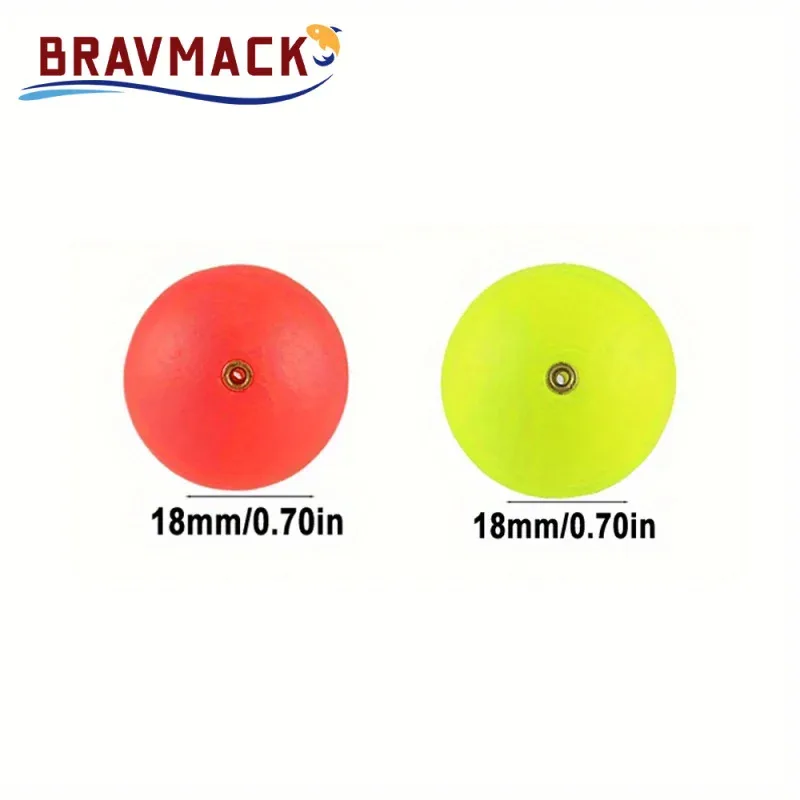 BRAVMACK 20 قطعة رغوة عالية الوضوح الصيد يطفو دائم الإسفنج بوبرز معدات صيد الأسماك في الهواء الطلق المياه العذبة والمياه المالحة