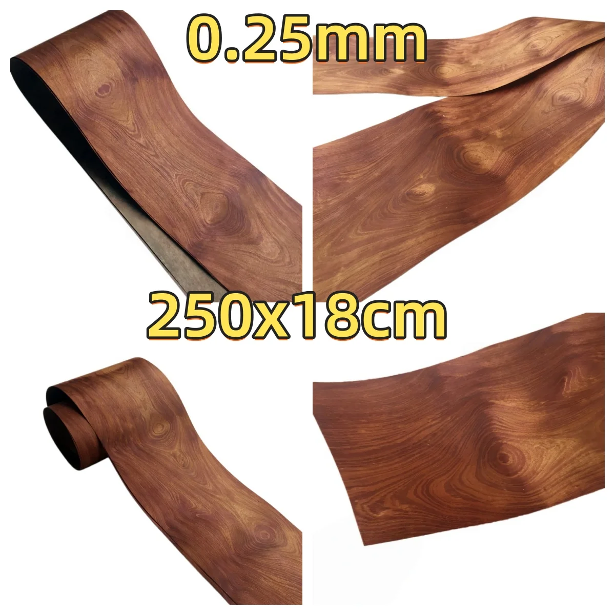 

Natural Yellow Rosewood Veneer, 0.25mm, 250x18cm, For Hotel Lobby Wall Decoration & Decorative Panels.(Backing Non-woven Fabric)