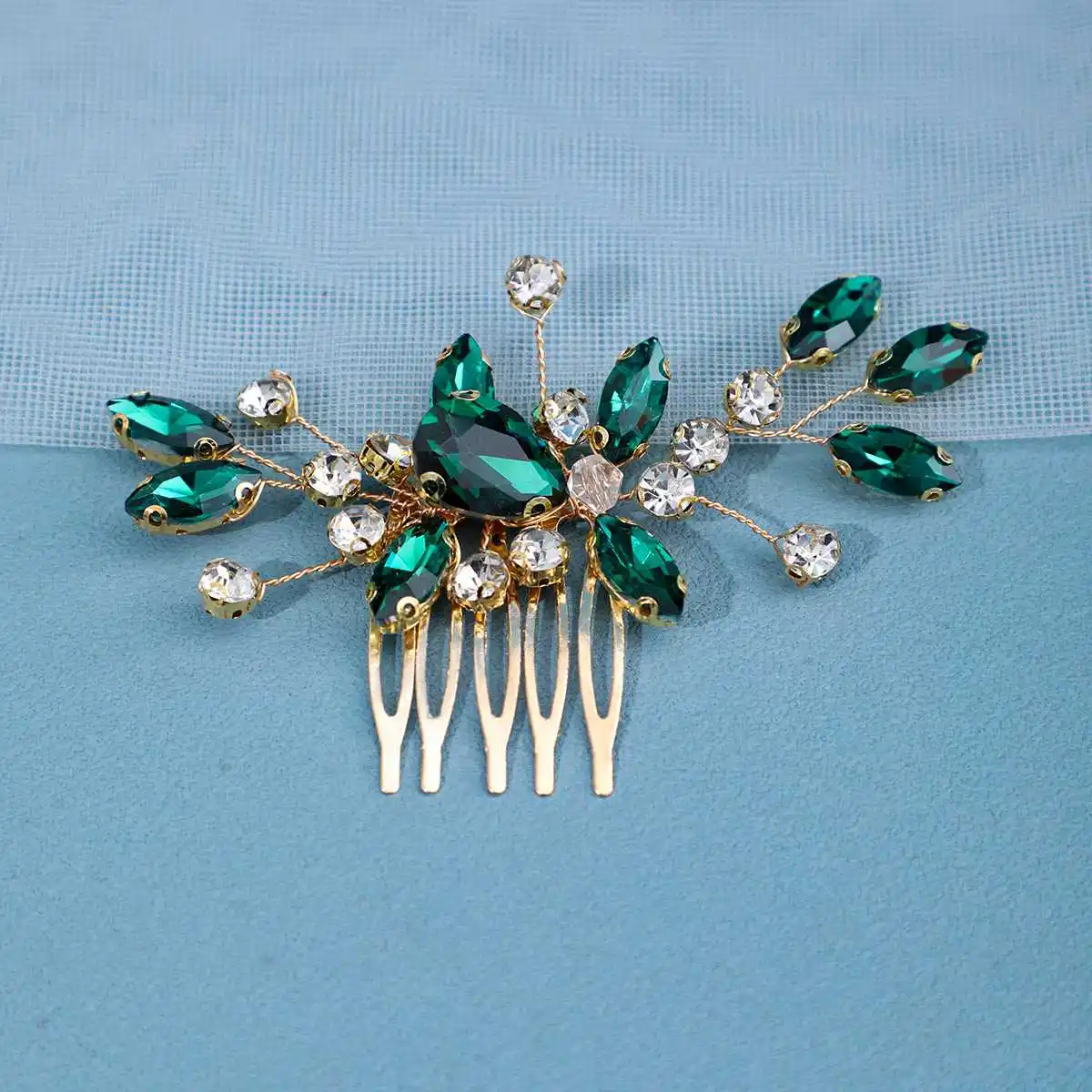 Fashion Silver Gold Color Hair Combs For Women Bride Handmade Crystal Rhinestone Princess Hairband Wedding Hair Accessories image 4