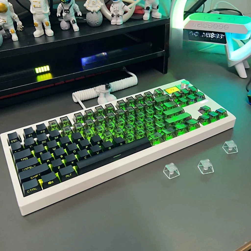 GMK87 Mechanical Keyboard Bluetooth Wireless Tri-mode Customize Gasket Structure RGB Hot Swap with Screen Keyboard for Gamer