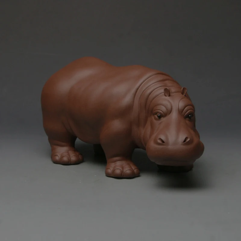 Hippopotamus Figurines Clay Crafts Desk Tea Table Decoration Ornaments Accessories Household Decor Animal Home Decoration