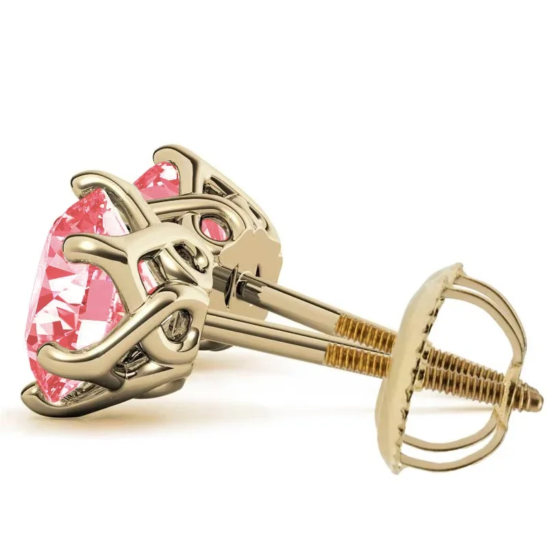 Padparadscha اكسيد الالمونيوم تمرير الماس القلم اختبار 925 فضة النساء أقراط هيبوالرجينيك وأقراط مجوهرات للنساء