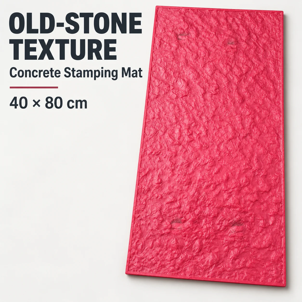 Stamped Concrete Mat for Old-Stone Texture, Reusable Press Mold for Garden Walkway & Courtyard Paving 40x80cm