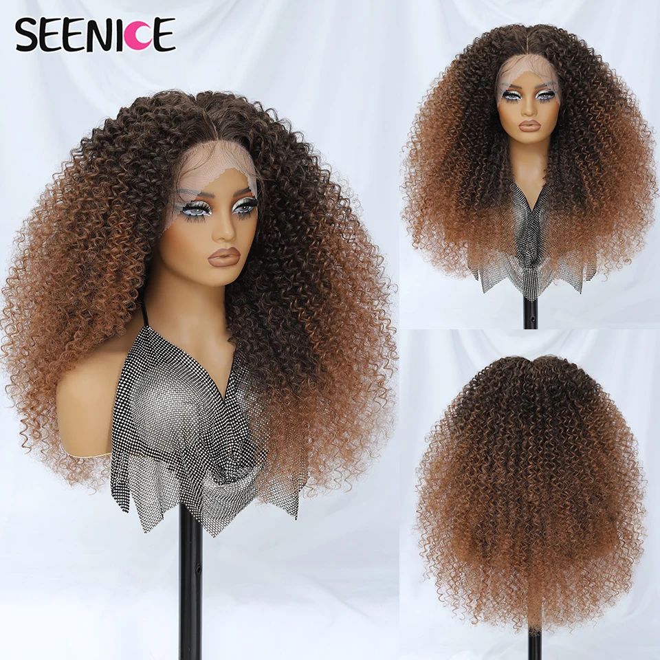 

Latisha 24Inch Synthetic Lace Front Wigs For Women Jerry Curly Afro Lace Wig Black Blonde Orange 13X5X1.5 Cosplay Hair Daily Use