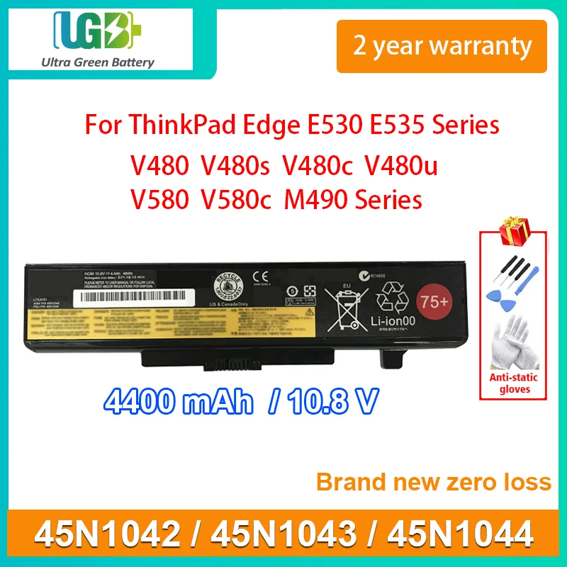 

UGB Новый 45N1042 45N1043 45N1044 45N1045 Аккумулятор для ноутбука lenovo IdeaPad G480 G580 Z380 Y480M-IFI ThinkPad Edge E530 L11S6Y01