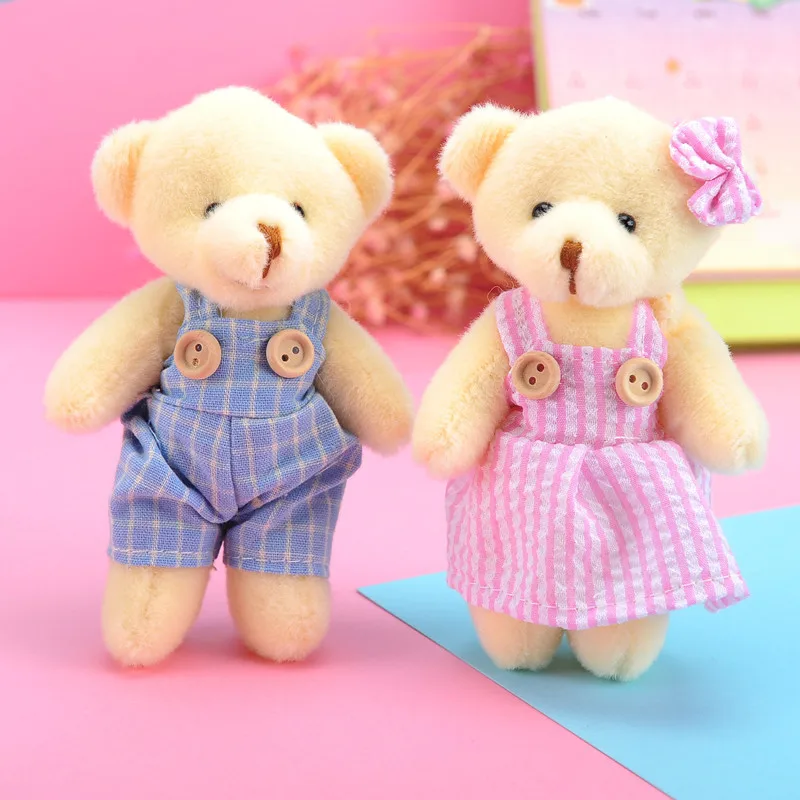 Fashion Cute Couple Teddy Bear Key Chain Woman Bag Keyring Men Car Keychain Girl Trinkets Wedding Toy Girl Party Gift K104