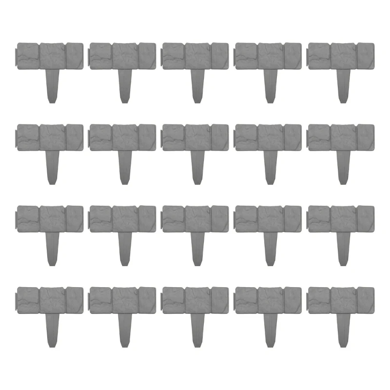 

5/10/20Pcs Plastic Garden Edging Stone Look Border Decorative Flower Bed Fence for Landscaping Lawn Stakes Garden