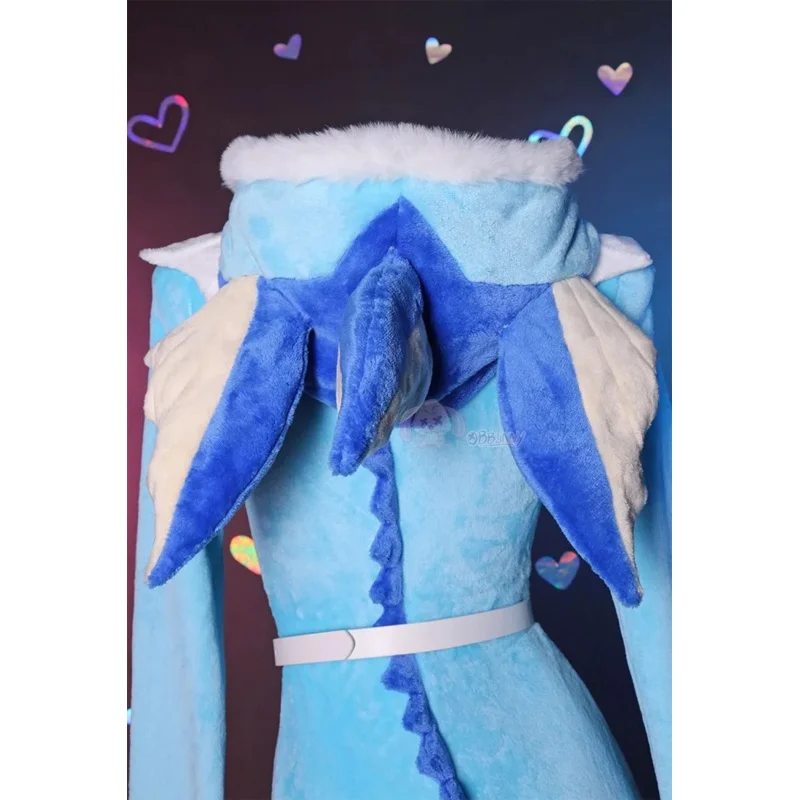 2025 New Anime Vaporeon Cosplay Costume Women Sexy Flannel Hooded Bodysuit Tail Socks Suit Bunny Girl Kawaii Plush Pajamas C ☆ ☆