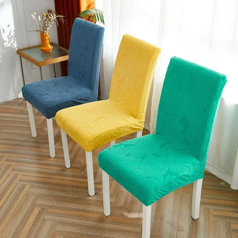 

Chair Cover for Dining Room Stretch Jacquard Dining Chair Cover Slipcover Elastic Spandex Kitchen Chair Cover 1/4/6 Pieces