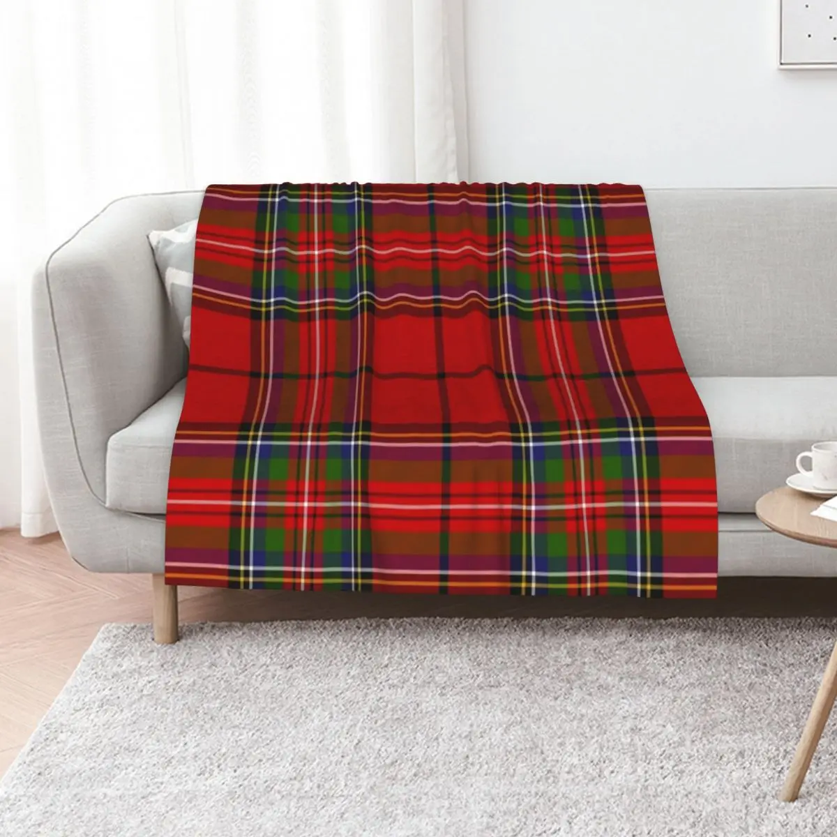 Red Plaid Royal Stewart of Galloway Tartan High Resolution 300 DPI Throw Blanket Furrys for winter Sofa Quilt Kid'S Blankets
