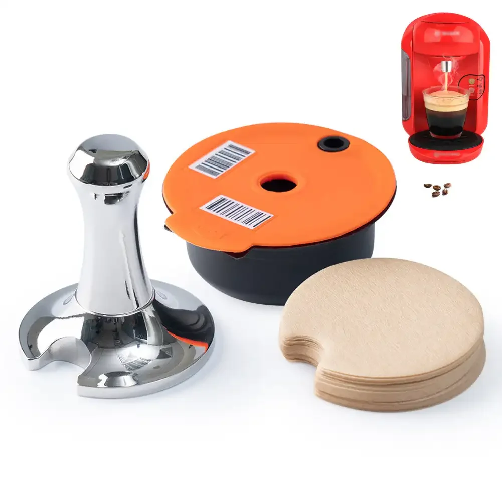 แคปซูลกาแฟสําหรับ Bosch Tassimo กาแฟแคปซูล Tassimo Pods กาแฟกรองแบบเติมได้ Pod พร้อมฝาปิดซิลิโคน