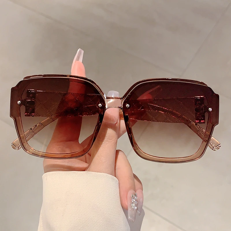 Kampt blau Modedesign Sonnenbrille quadratische stilvolle Frauen Sonnenbrille Farbverlauf Männer Schatten für Outdoor-Sport Reisen