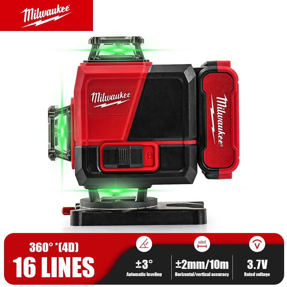 Milwaukee Tools 4D 12/16 Lines 360°Self-leveling Laser Levels with Tripod Horizontal And Vertical Professional Laser Level Tool