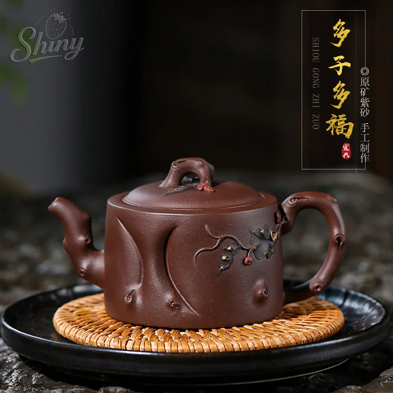 

Original Mine Home Collection Purple Clay Handmade Purple Clay Pot Many Sons, Many Fortunes Teapot Applique Tea Set