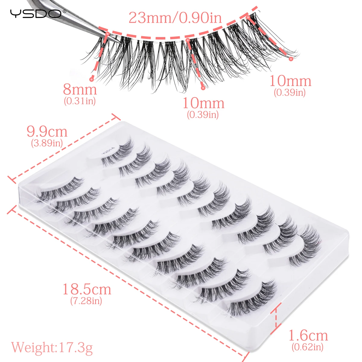 YSDO Manga Falsche Wimpern Natürliche Lange Wimpernverlängerung Flyffy Wispy 3D Nerz Volle Wimpern Natürliches Make-Up Faux Cils Maquiagem