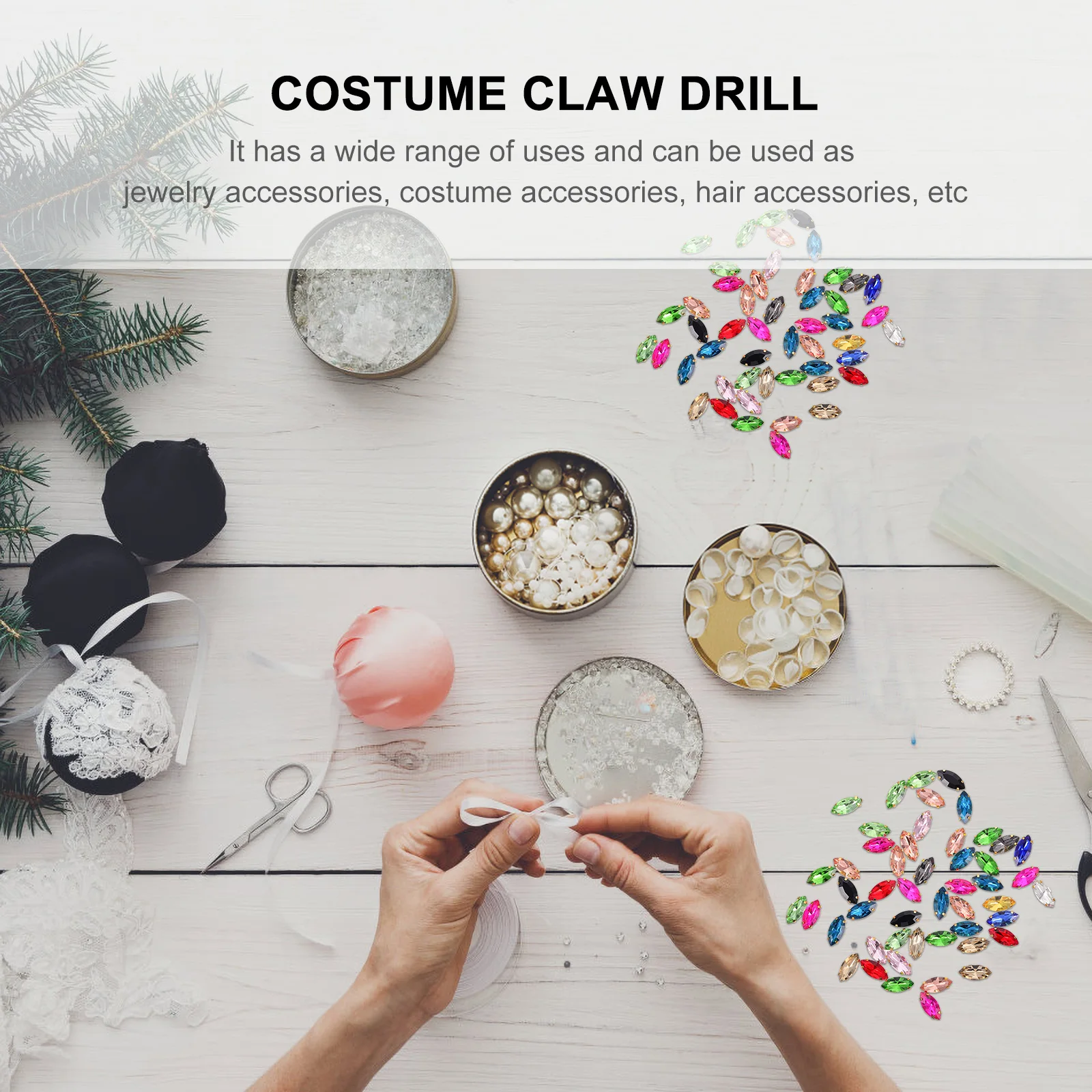 

50pcs Glass Claw Drill Sewing High Quality DIY Material Costume Claw Drill Clothes Bags Shoes Hats Accessories