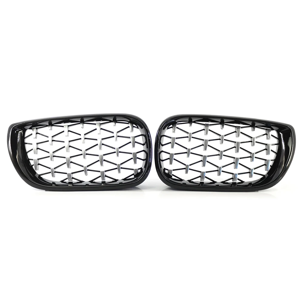 Car Grille Diamond metero style Grill For BMW E46 4 Door 2002 2003 2004 2005 ABS Plastic 2pcs/set