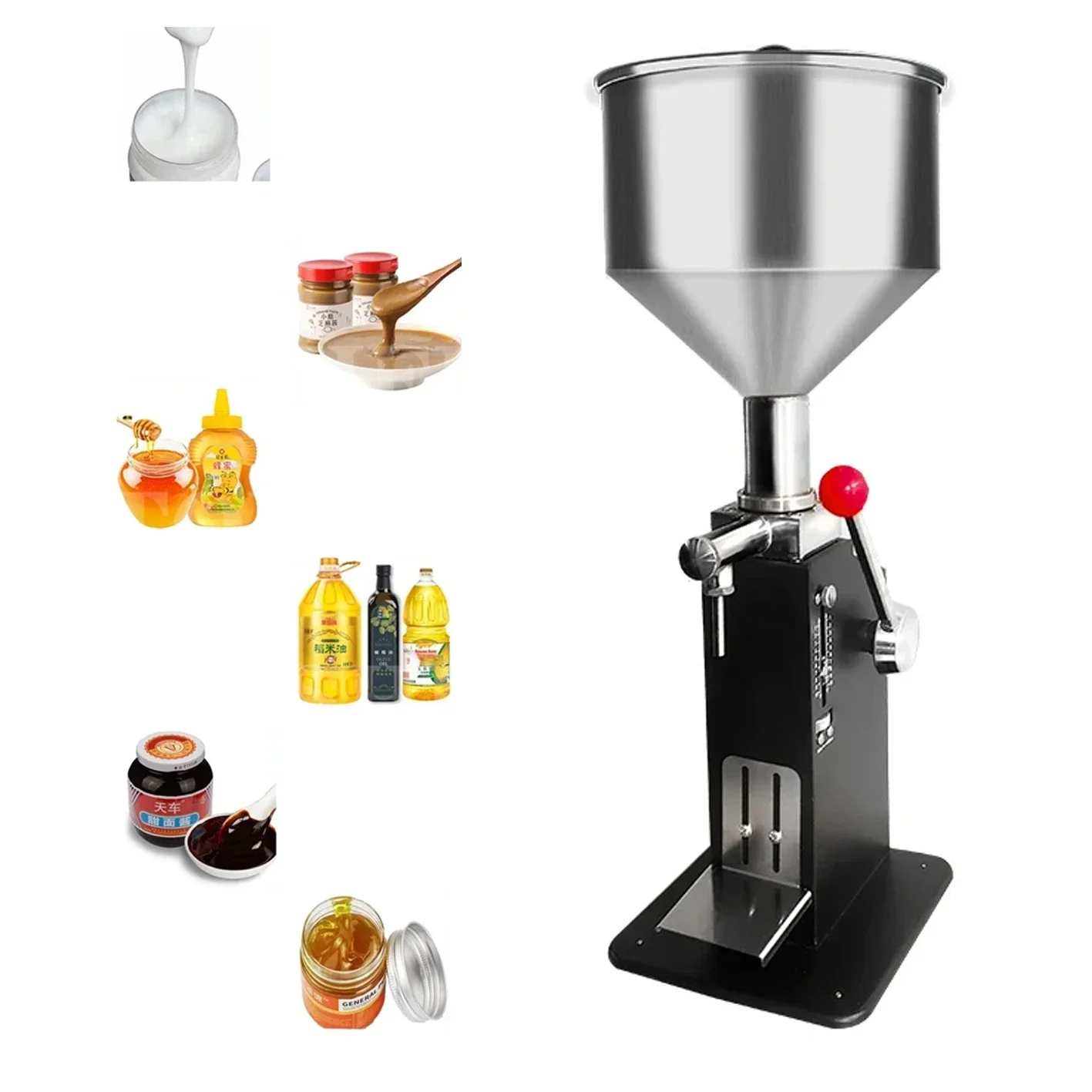 

Manual Filling Machine For Liquid Paste Cosmetic Cream Bottle Filler Hand Press Lotion Sauce Peanut Butter Essential Oil Shampoo