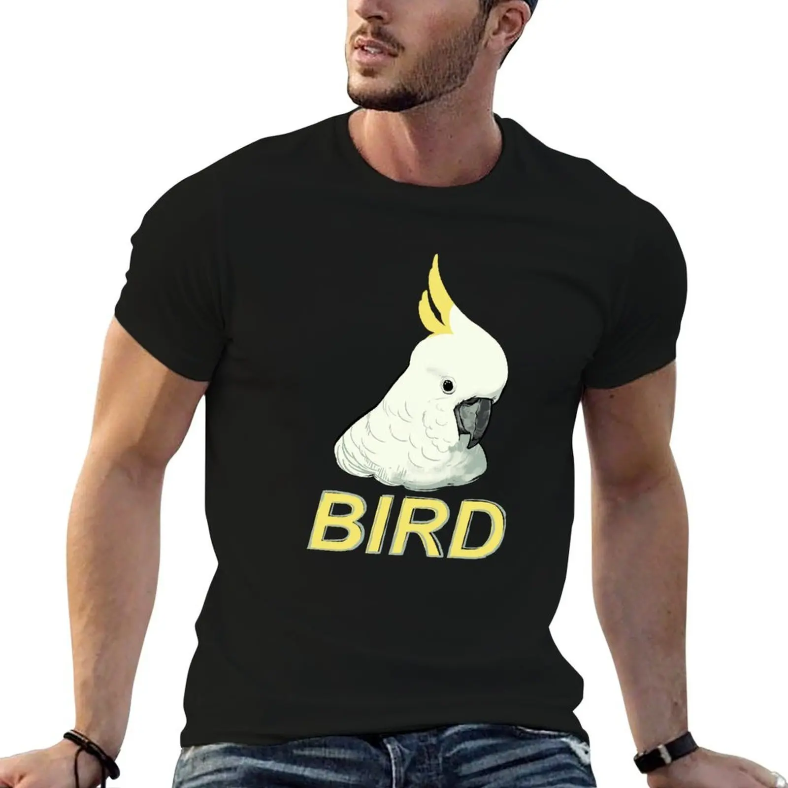 BIRD - Sulphur-crested Cockatoo T-Shirt man t shirt cotton high quality printed t shirts for man cotton tshirt 100% T-shirt