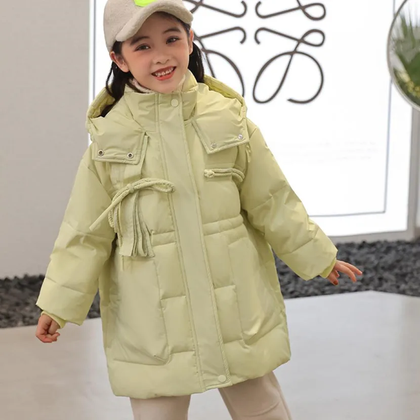 

2022 Winter New Children's Thicker Warm Hooded Coat 90% White Duck Down Jacket For Girls Kids Snow Outerwear A1936