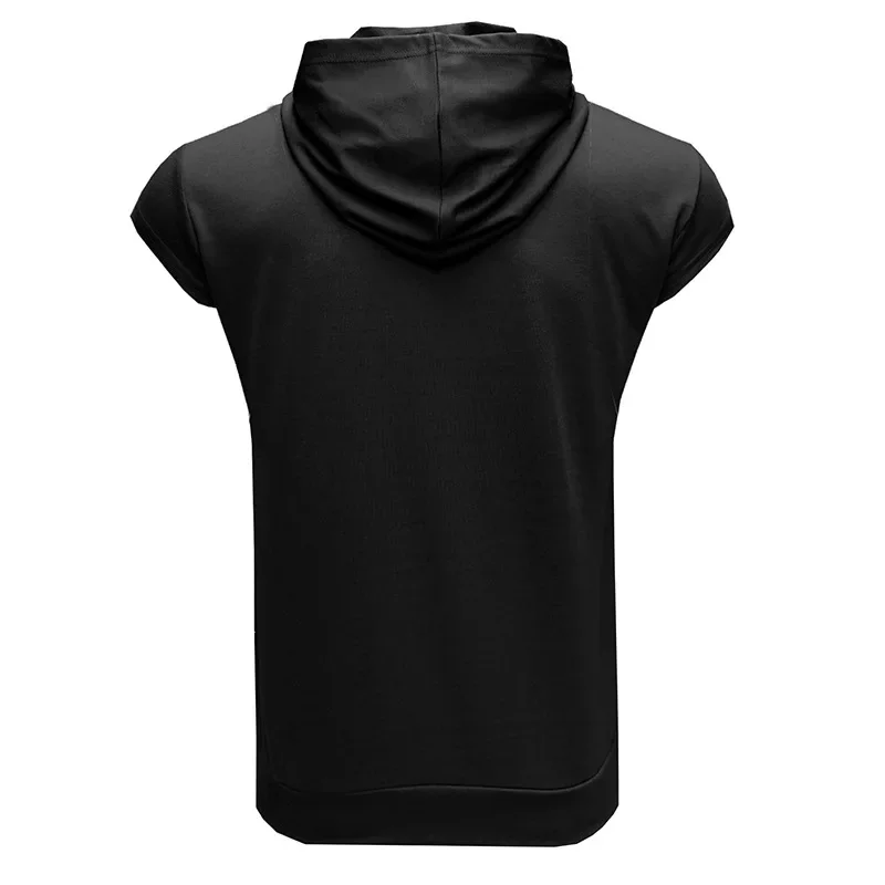 2024 Summer Men Hooded Fitness Tank Top Basketball Running Training Loose Quick Dried Pullover Male Breathable Sports Vests