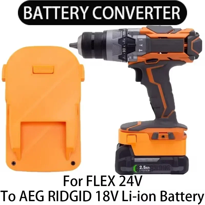 

Adapter For FLEX 24V Li-ion Battery Convert ToAEG RIDGID 18V Li-ion Battery Cordless Electric Screwdriver Serie Tool Accessories